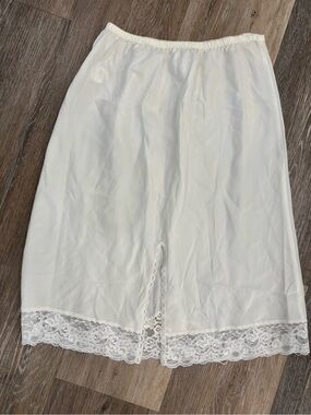 Dior Cream Half Slip with Lace Hem
